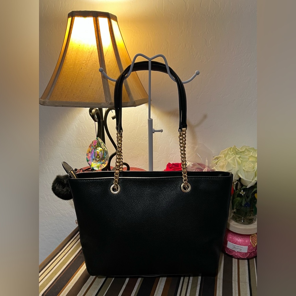 Michael Kors Black Leather Tote Bag - Picture 3 of 16